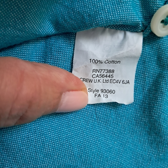 J. Crew Turquoise Casual Button-Down Shirt Size S Cotton - Picture 6 of 6